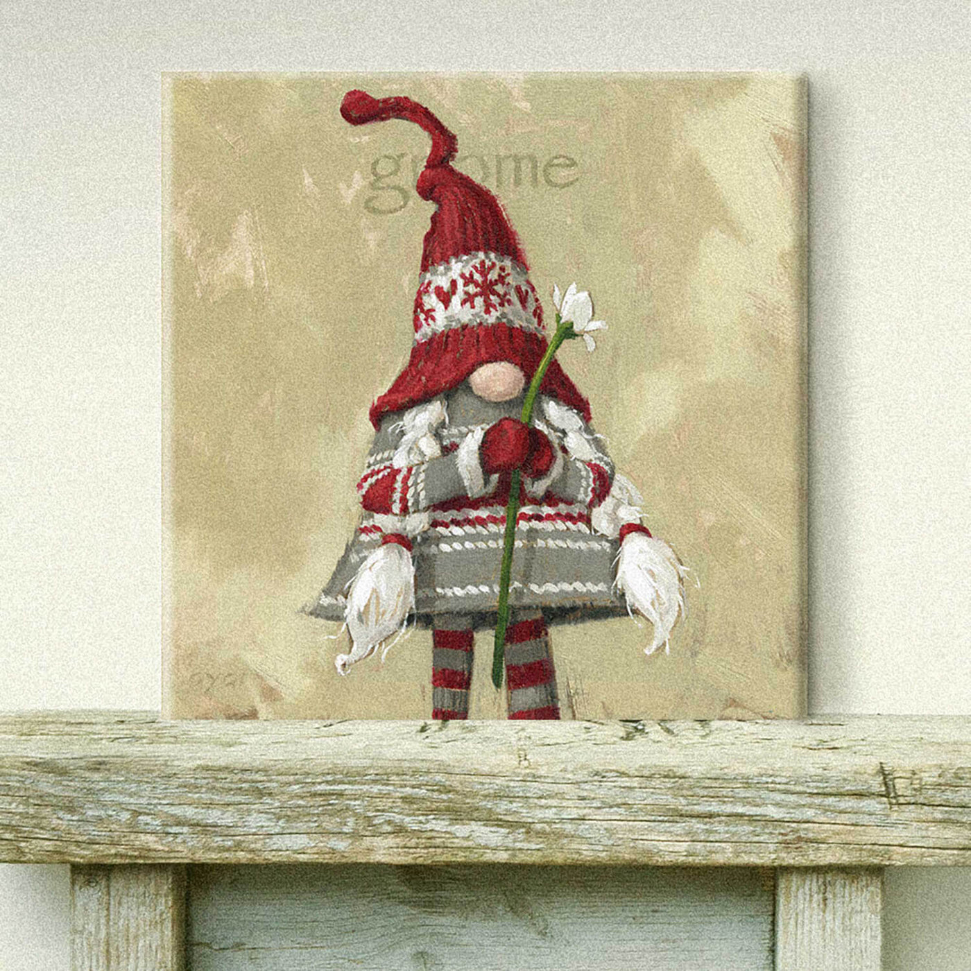 5x5 girl Gnome art from the Darren Gygi Home Collection 