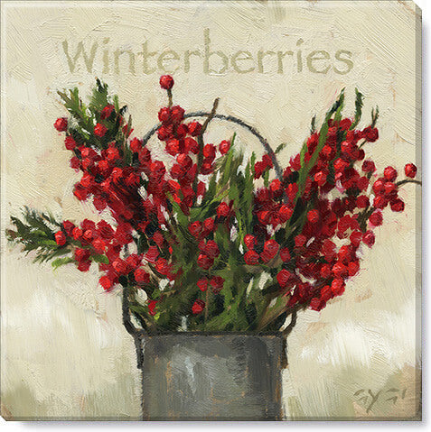5x5 Winterberries giclee canvas print 