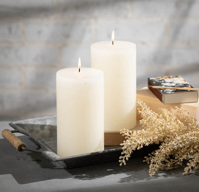 Melon White Timber Candle 6" Pillar