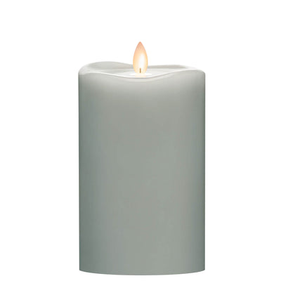 Mirage Gray Smooth Flameless Gray Pillar candle