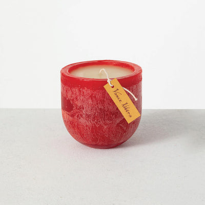 4.25 inch cranberry Vance Kitira goblet unscented candle